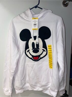 White Mickey Mouse Graphic Hoodie